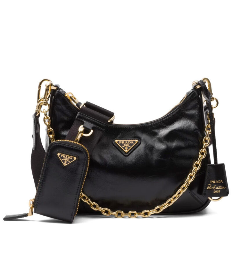 Prada Re-Edition 2005 Leather Bag 1BH204 Black